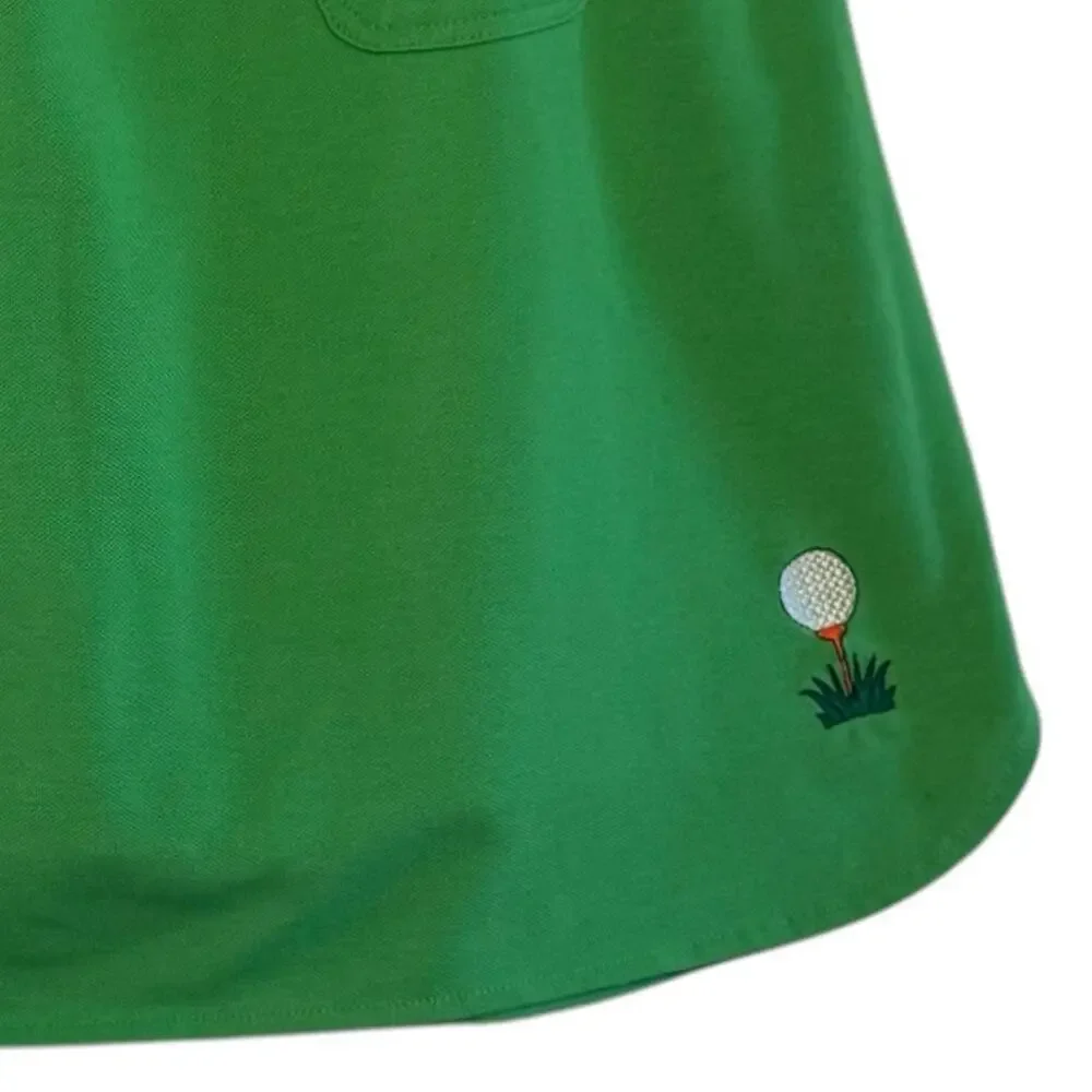 Vtg Kelly Green Golf Skirt Built In Shorts Embroidered Golf Tee Ball Size Medium